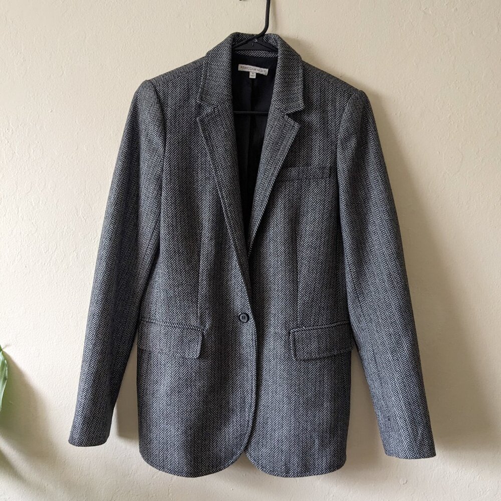 NWOT Rebecca Minkoff Gray Herringbone Tweed Blazer